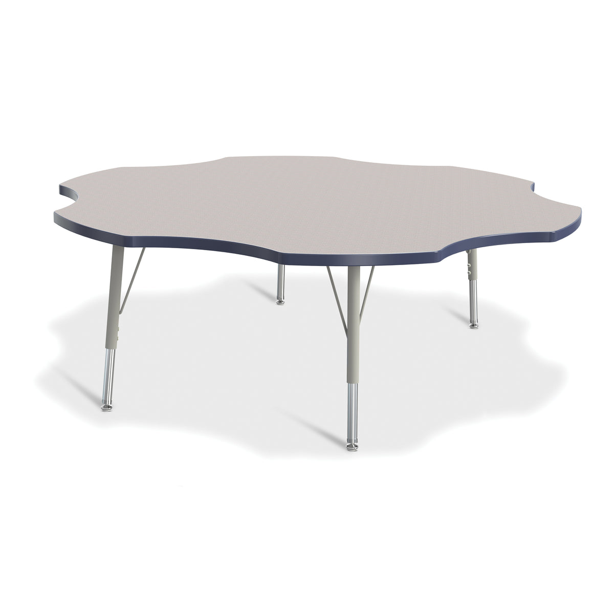 6458JCE112, Berries Six Leaf Activity Table - 60", E-height - Freckled Gray/Navy/Gray