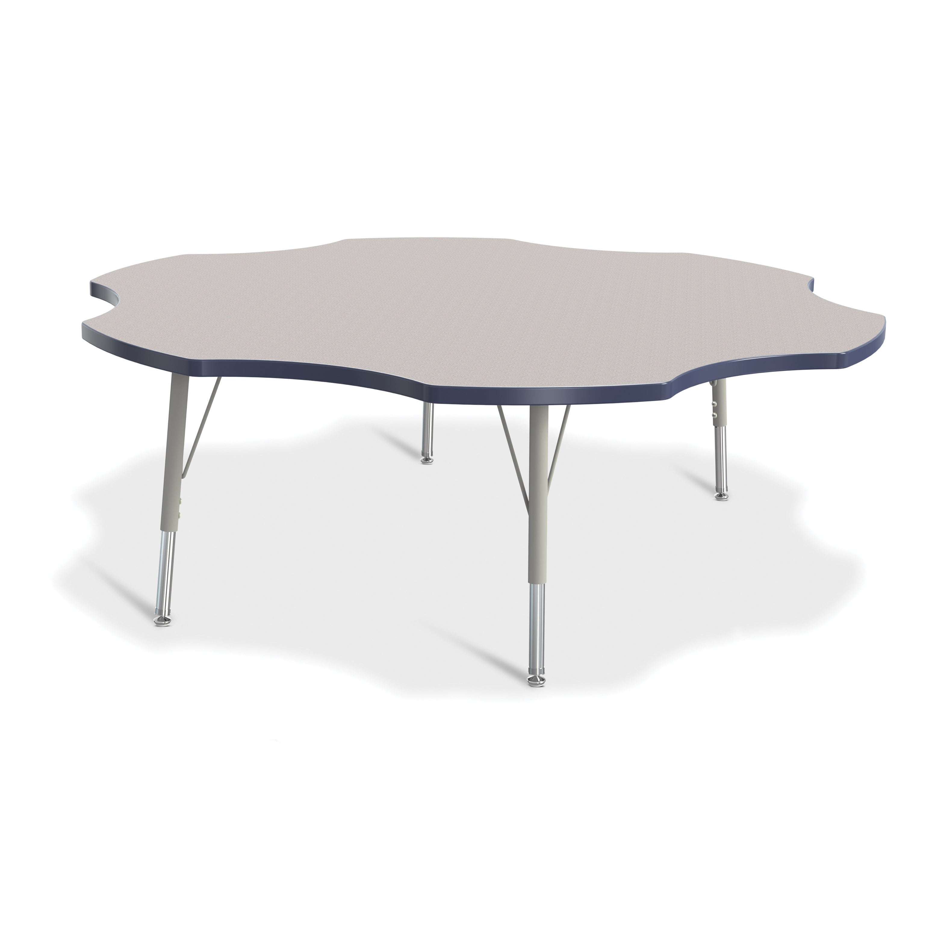 6458JCE112, Berries Six Leaf Activity Table - 60", E-height - Freckled Gray/Navy/Gray