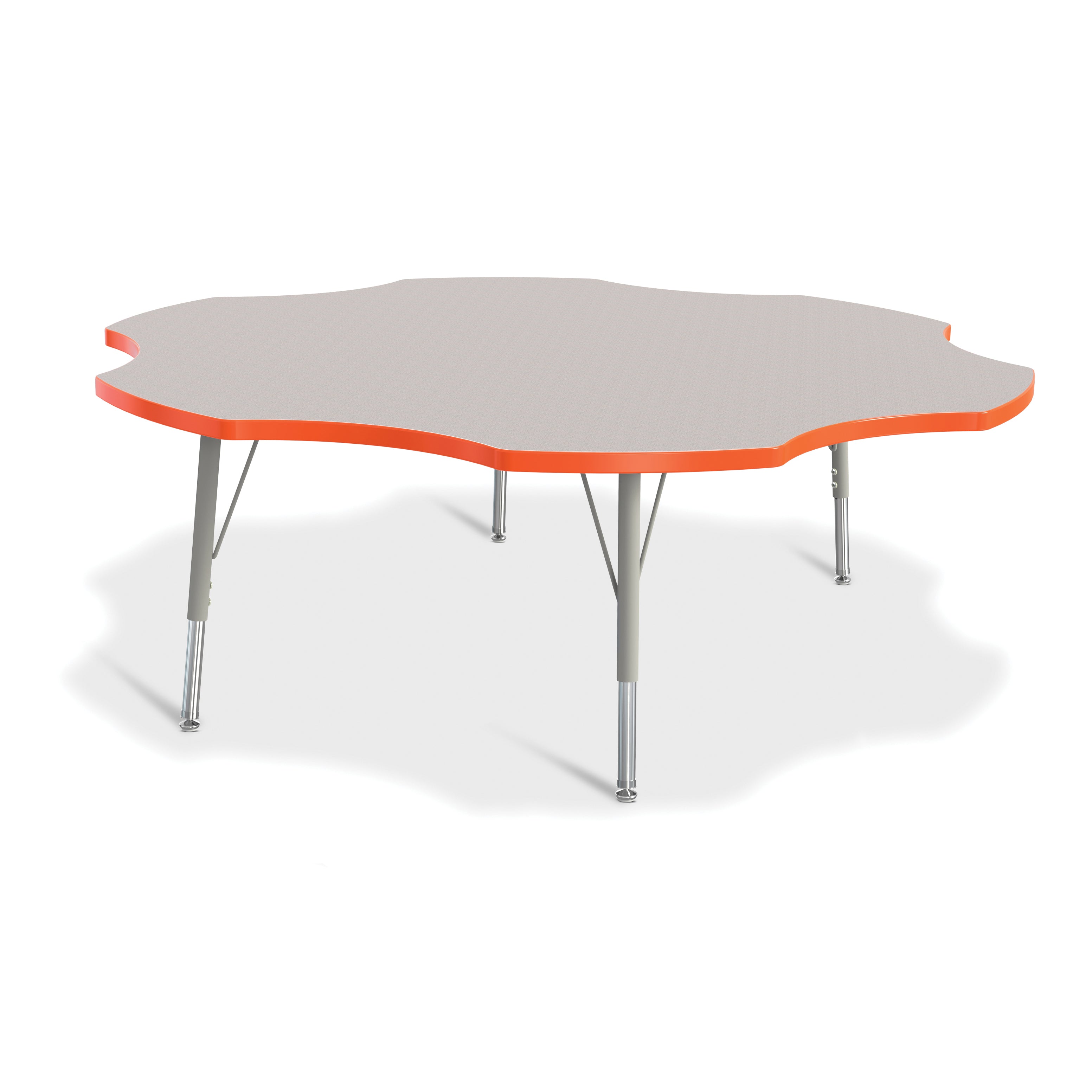 6458JCE114, Berries Six Leaf Activity Table - 60", E-height - Freckled Gray/Orange/Gray