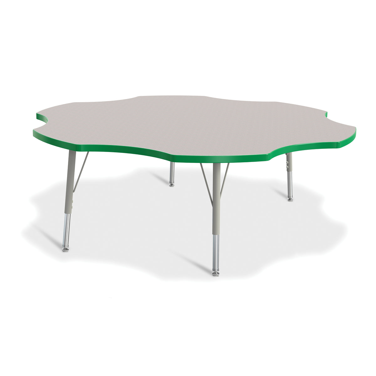 6458JCE119, Berries Six Leaf Activity Table - 60", E-height - Freckled Gray/Green/Gray