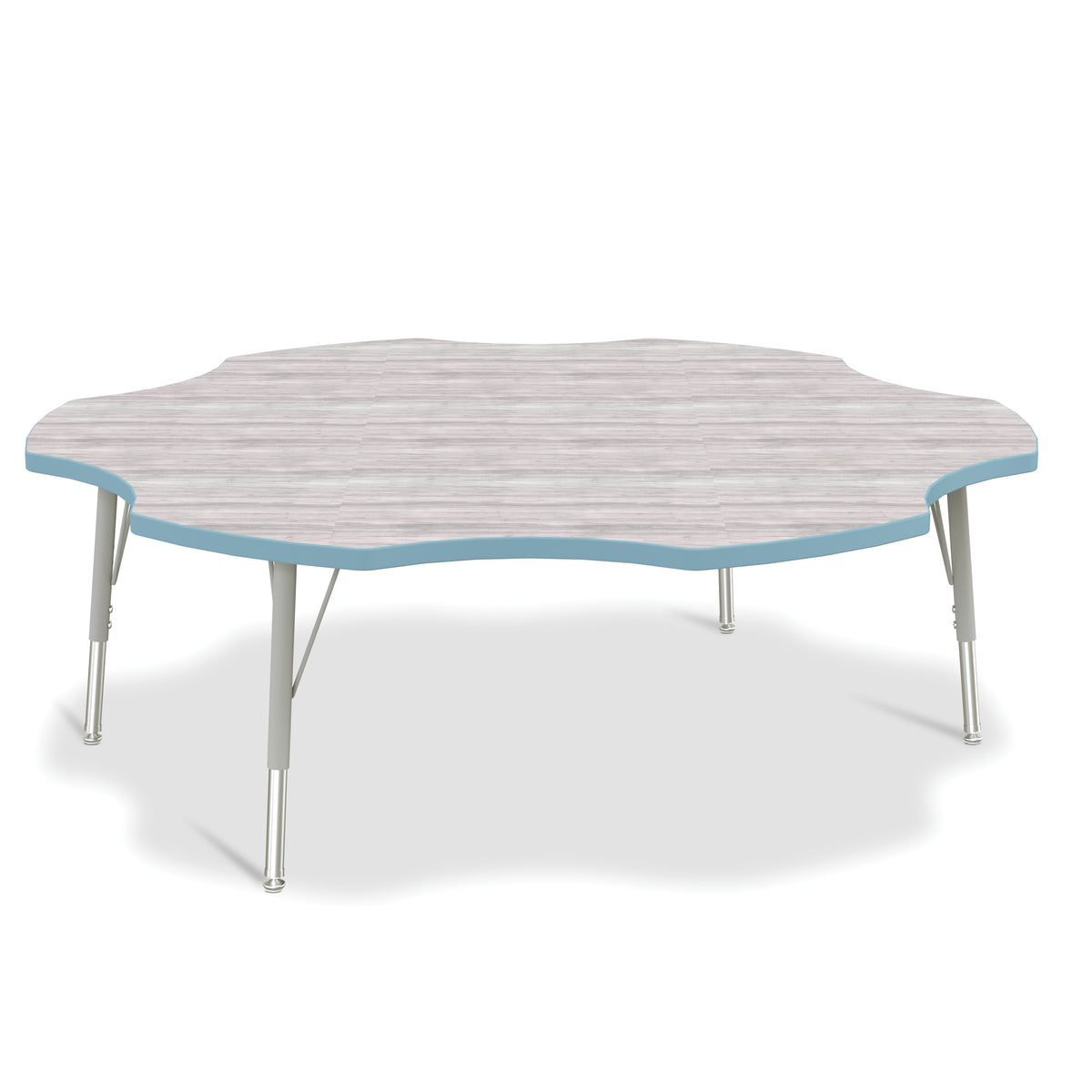 6458JCE452, Berries Six Leaf Activity Table - E-height - Driftwood Gray/Coastal Blue/Gray