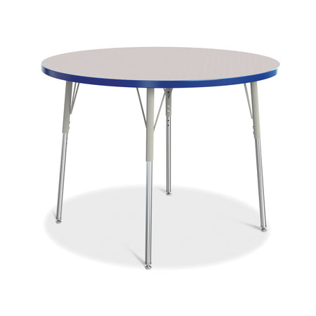6468JCA003, Berries Round Activity Table - 42" Diameter, A-height - Freckled Gray/Blue/Gray