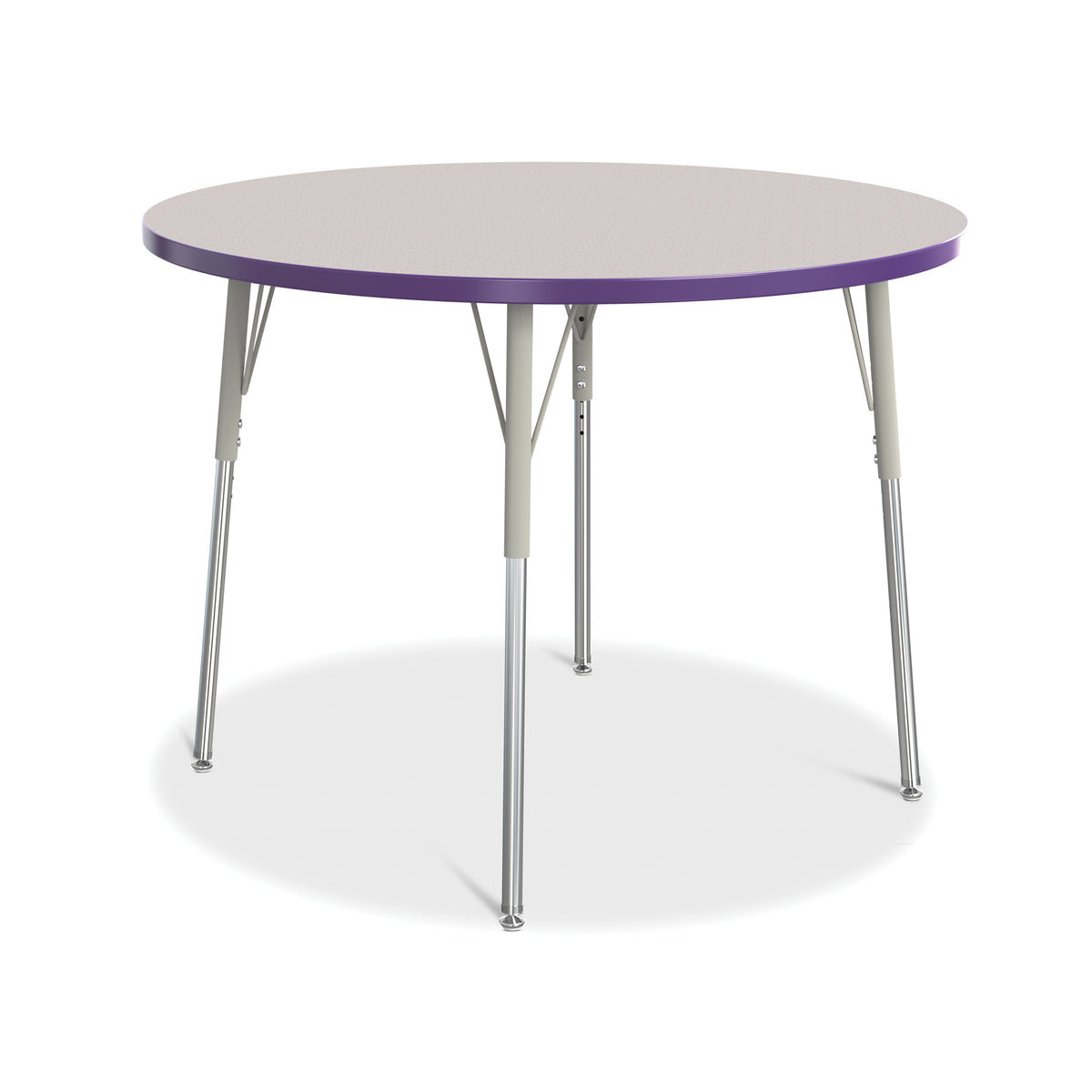 6468JCA004, Berries Round Activity Table - 42" Diameter, A-height - Freckled Gray/Purple/Gray