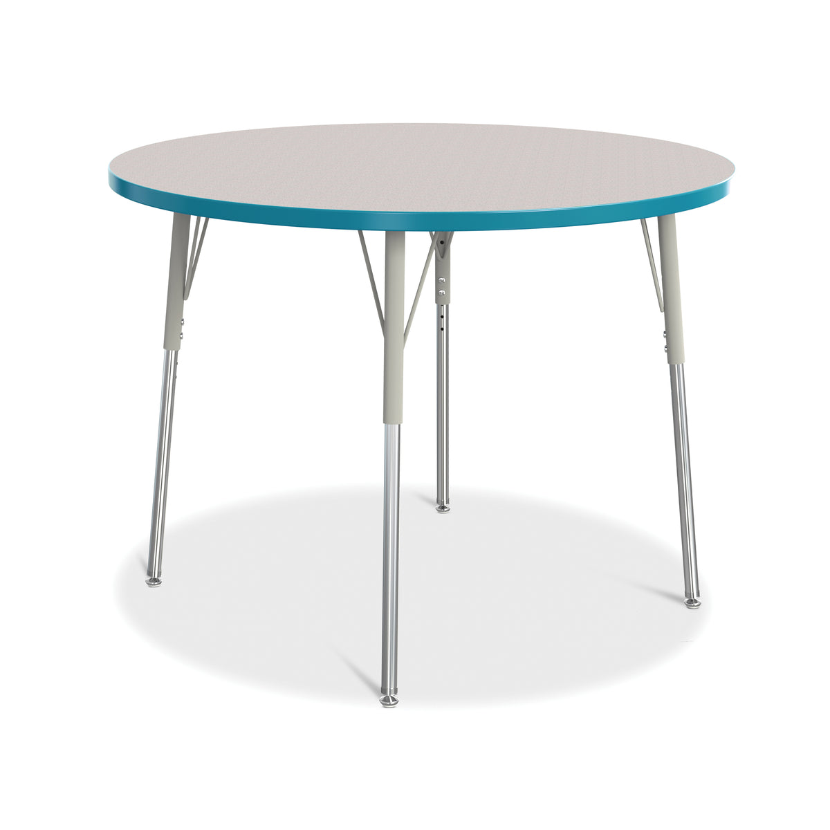 6468JCA005, Berries Round Activity Table - 42" Diameter, A-height - Freckled Gray/Teal/Gray