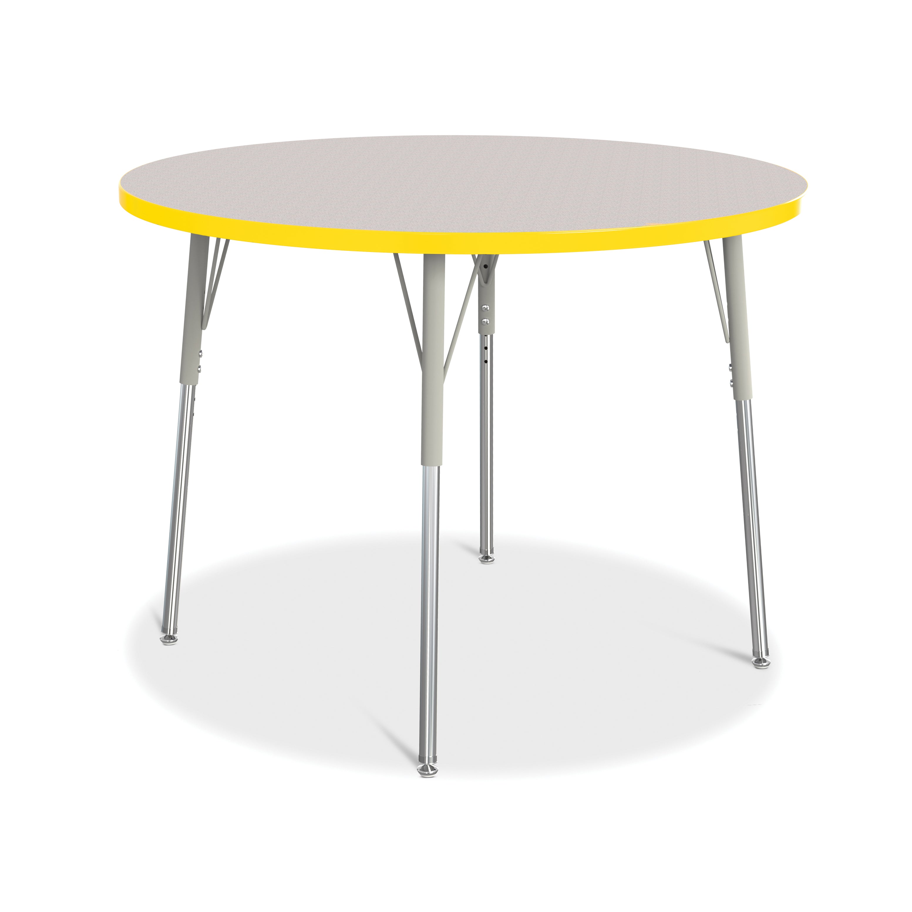 6468JCA007, Berries Round Activity Table - 42" Diameter, A-height - Freckled Gray/Yellow/Gray
