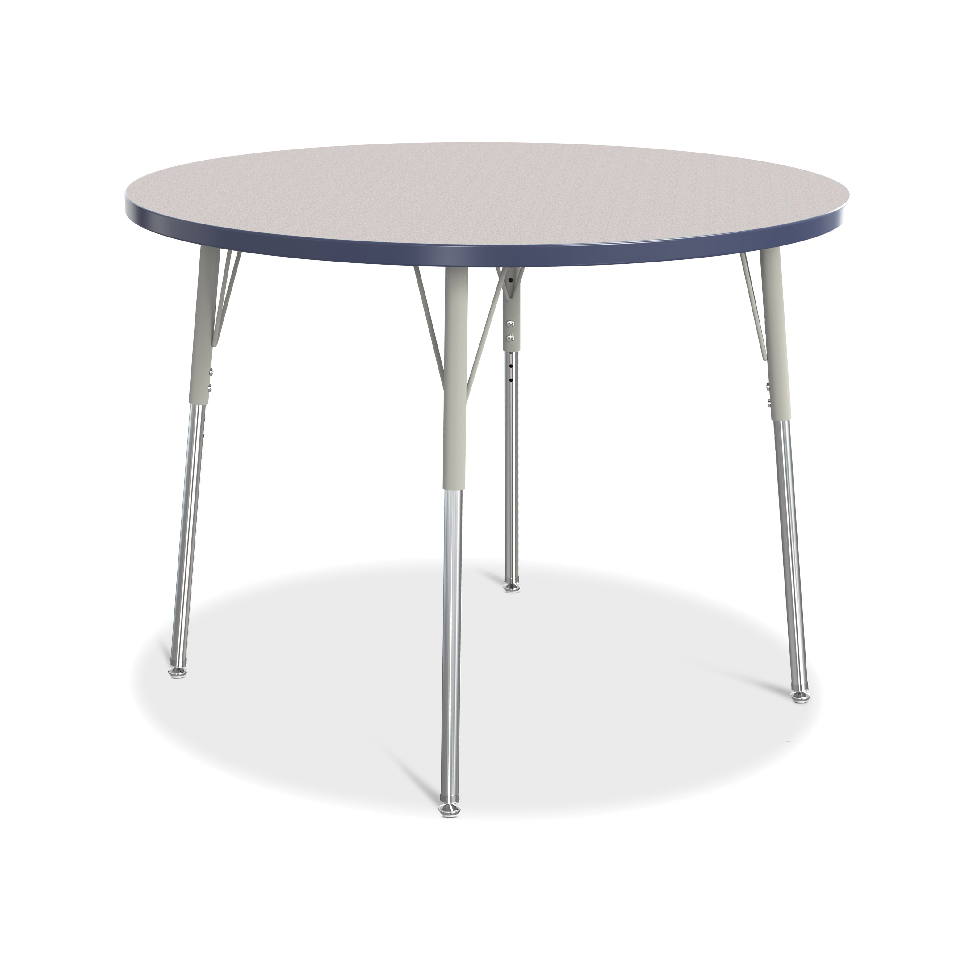 6468JCA112, Berries Round Activity Table - 42" Diameter, A-height - Freckled Gray/Navy/Gray