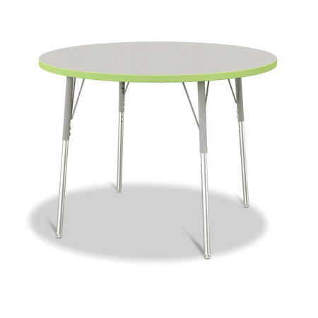 6468JCA130, Berries Round Activity Table - 42" Diameter, A-height - Freckled Gray/Key Lime/Gray