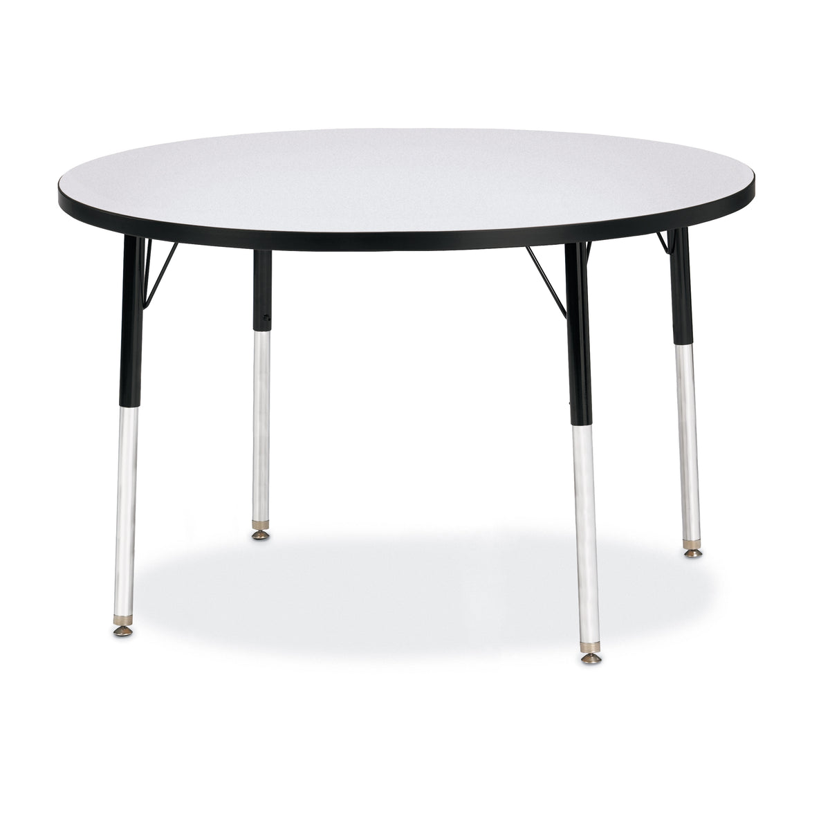 6468JCA180, Berries Round Activity Table - 42" Diameter, A-height - Freckled Gray/Black/Black