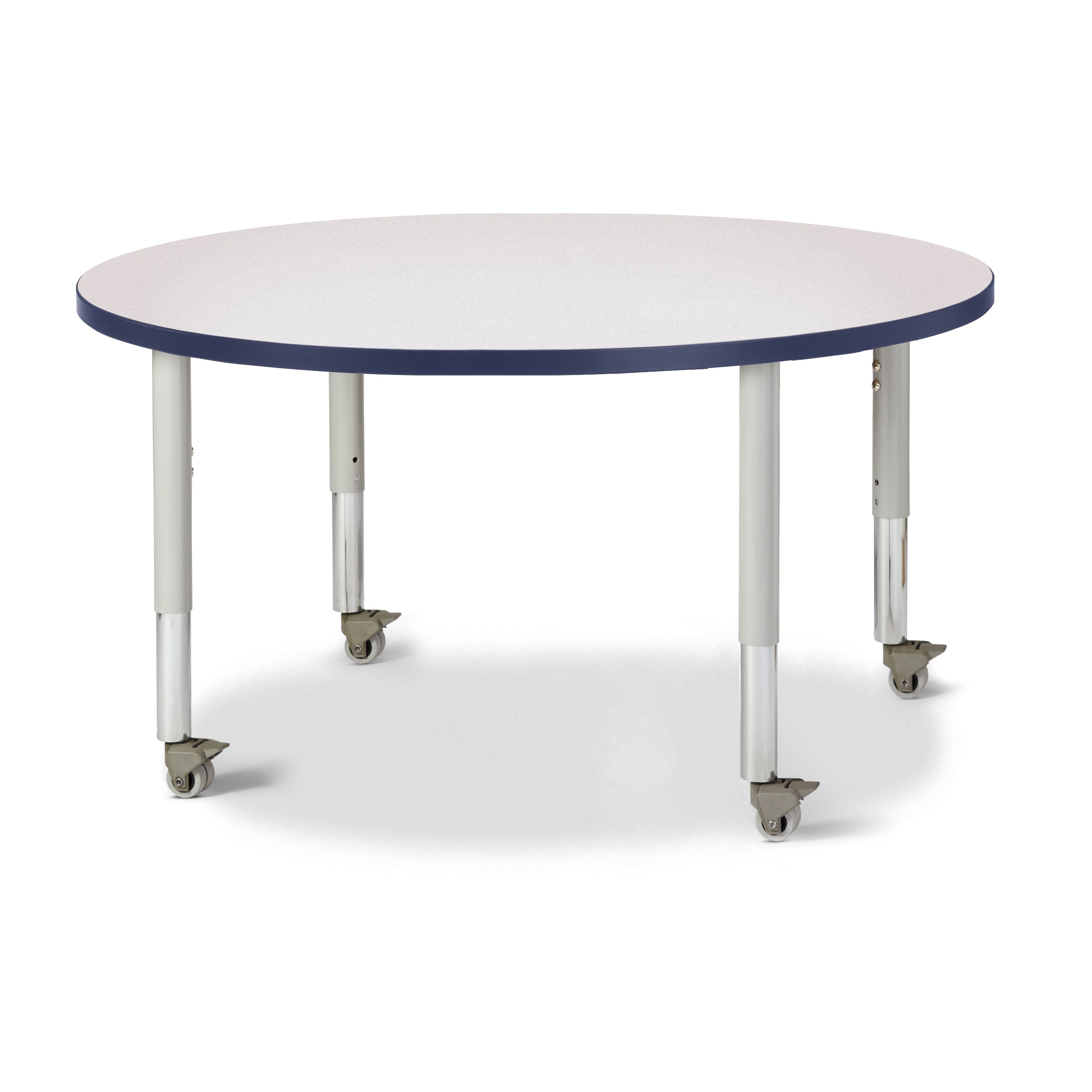 6468JCM112, Berries Round Activity Table - 42" Diameter, Mobile - Freckled Gray/Navy/Gray