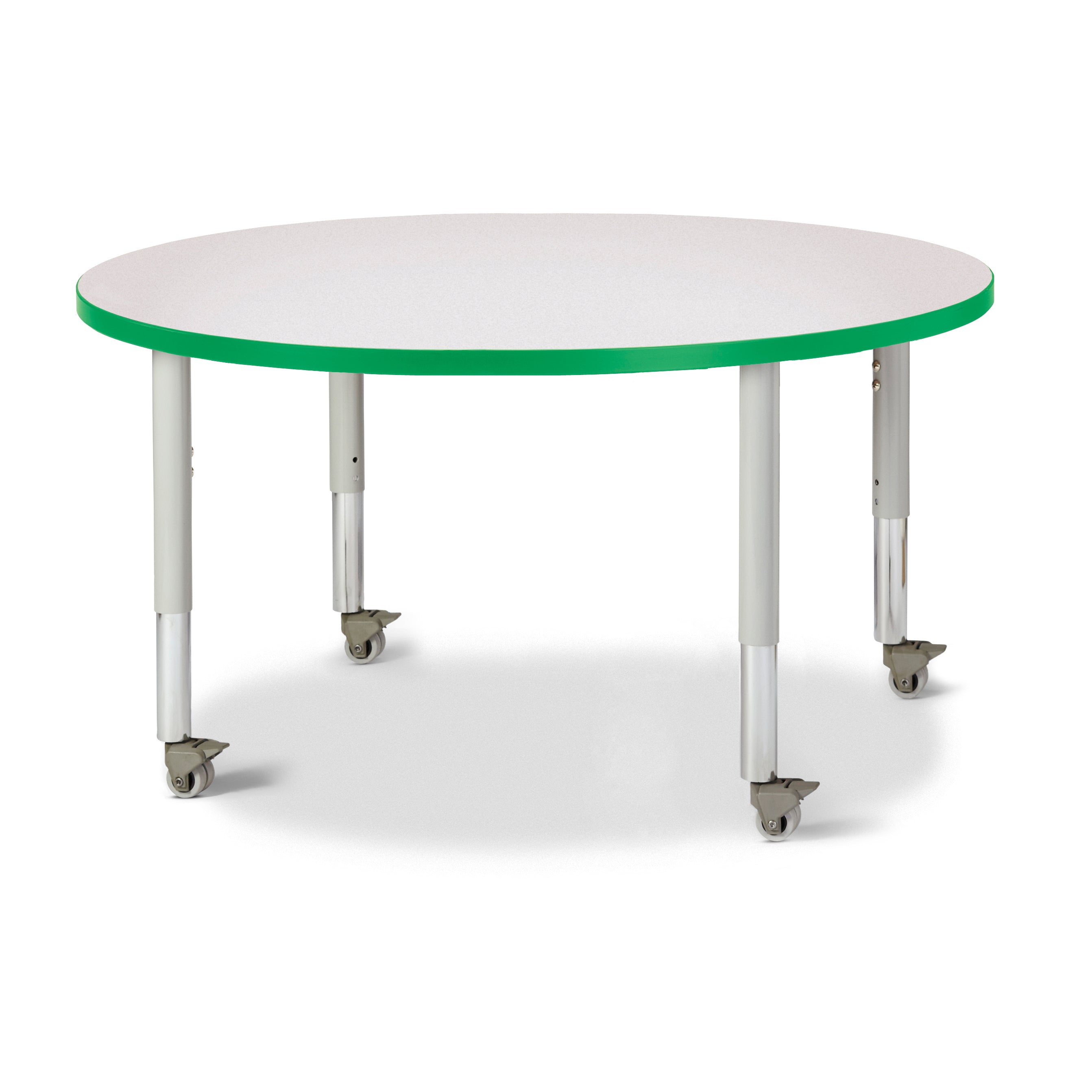 6468JCM119, Berries Round Activity Table - 42" Diameter, Mobile - Freckled Gray/Green/Gray