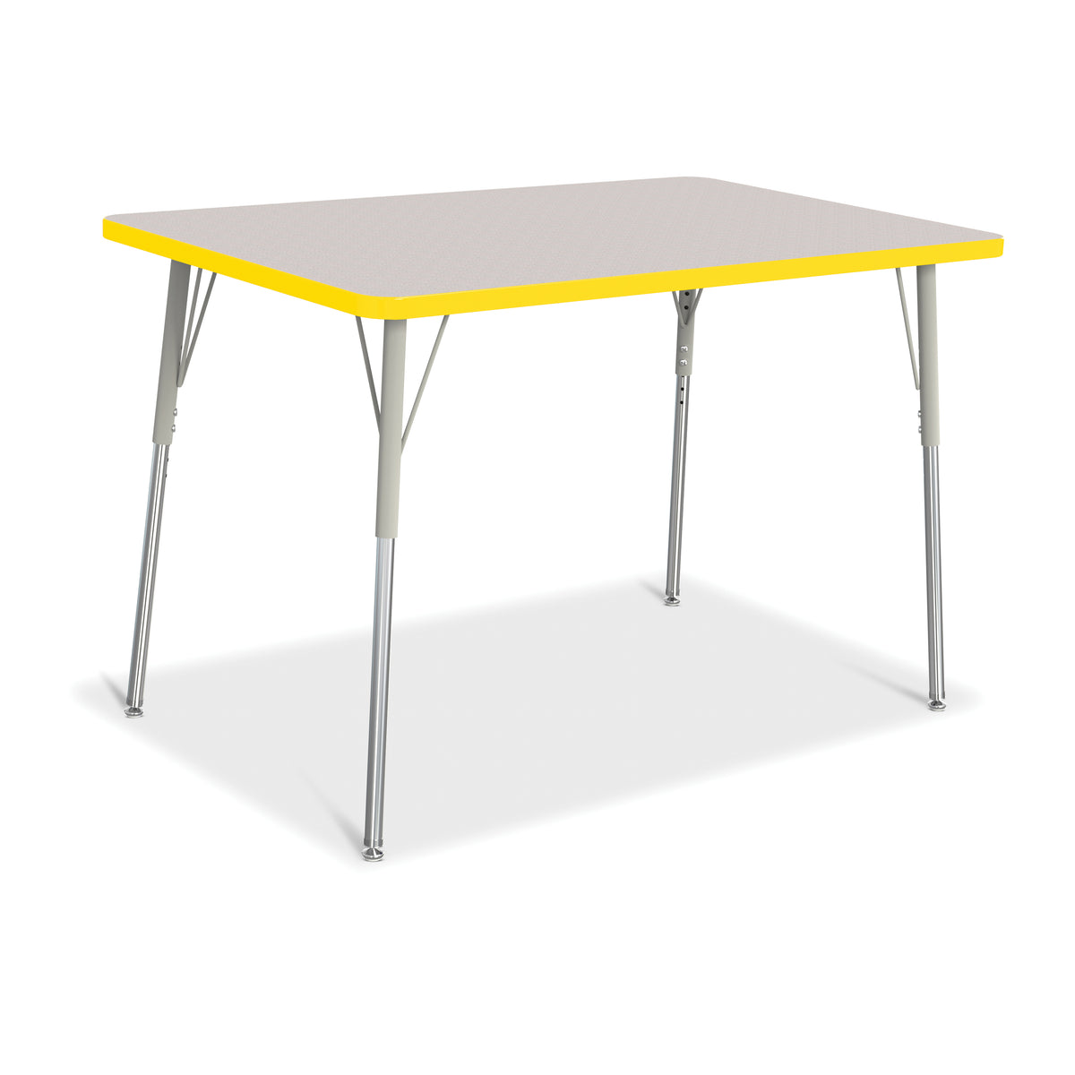 6473JCA007, Berries Rectangle Activity Table - 30" X 48", A-height - Freckled Gray/Yellow/Gray