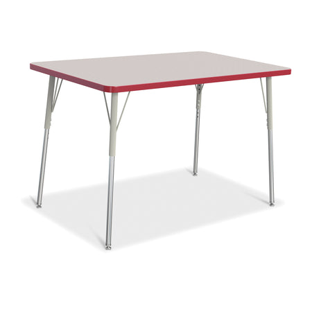 6473JCA008, Berries Rectangle Activity Table - 30" X 48", A-height - Freckled Gray/Red/Gray