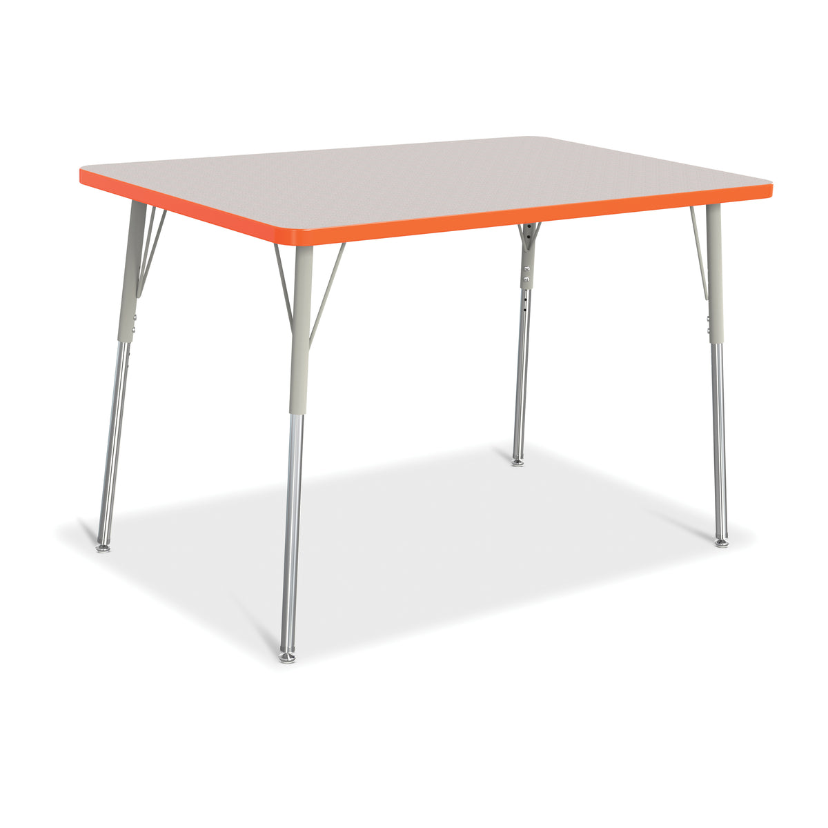 6473JCA114, Berries Rectangle Activity Table - 30" X 48", A-height - Freckled Gray/Orange/Gray