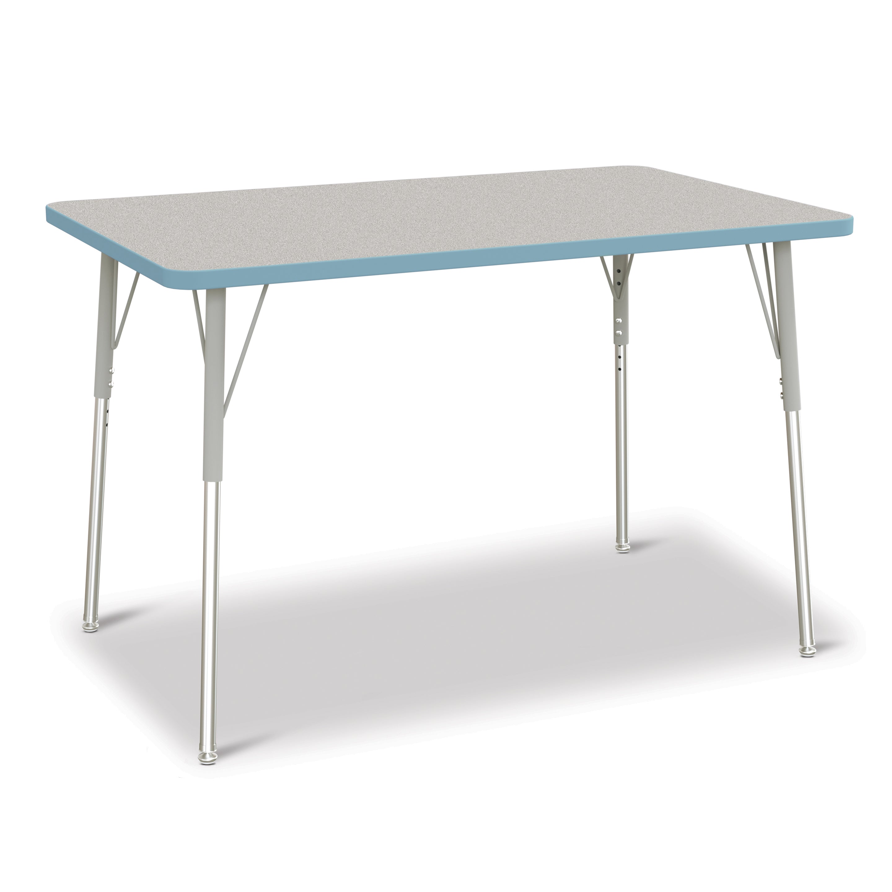 6473JCA131, Berries Rectangle Activity Table - 30" X 48", A-height - Freckled Gray/Coastal Blue/Gray