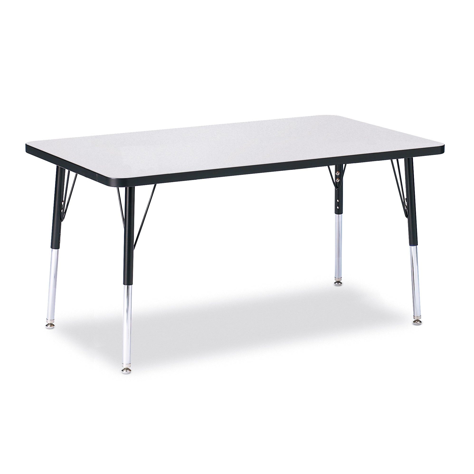 6473JCA180, Berries Rectangle Activity Table - 30" X 48", A-height - Freckled Gray/Black/Black