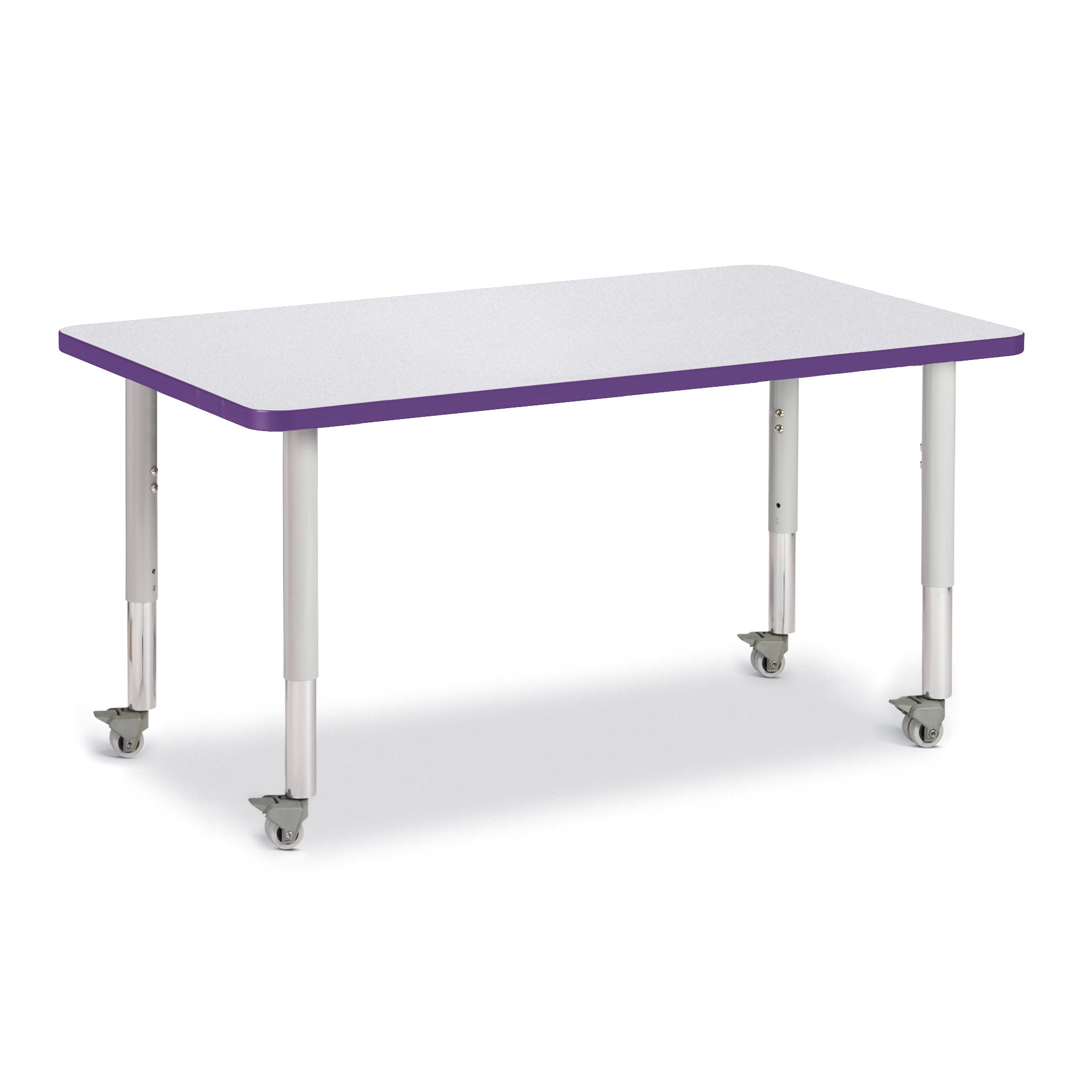 6473JCM004, Berries Rectangle Activity Table - 30" X 48", Mobile - Freckled Gray/Purple/Gray