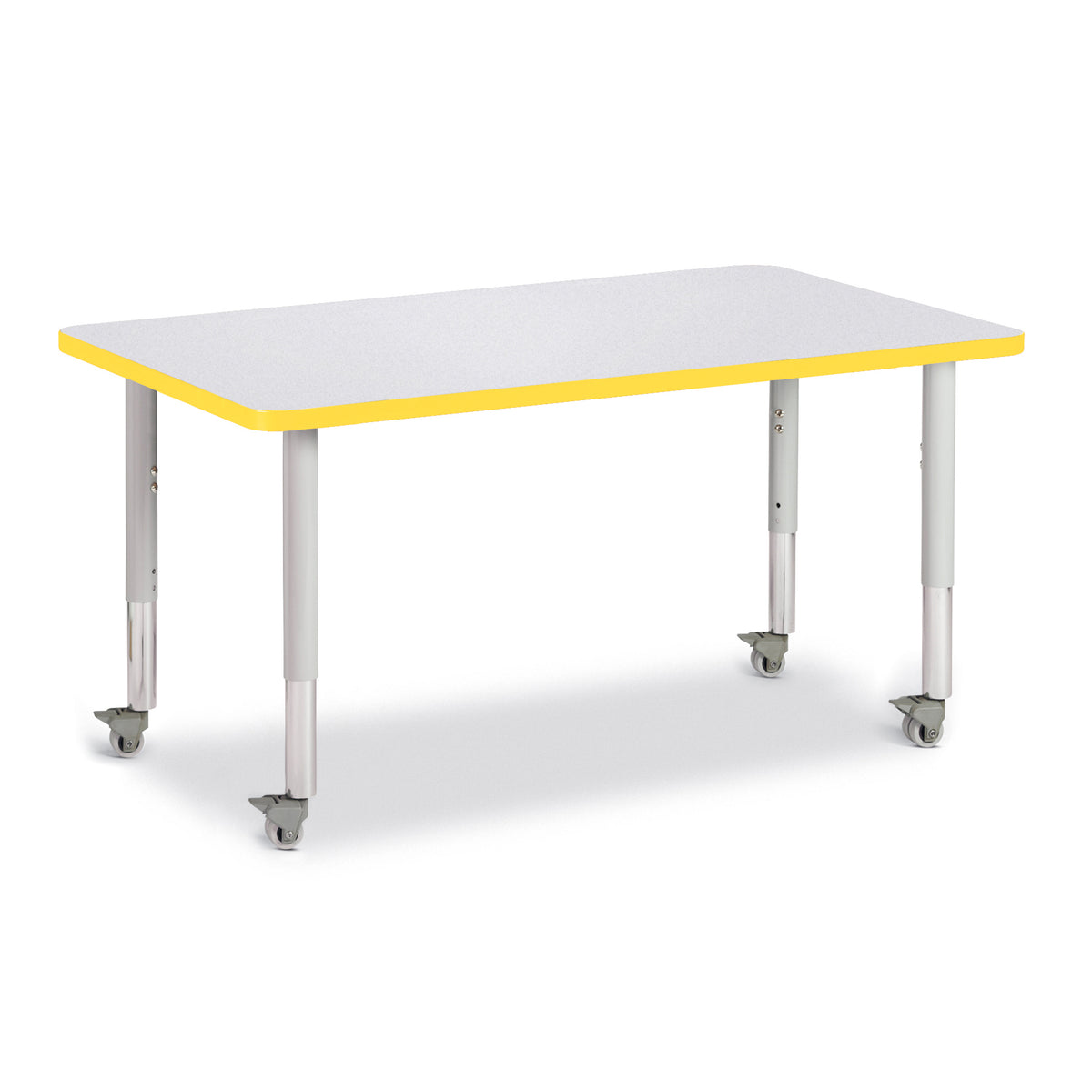 6473JCM007, Berries Rectangle Activity Table - 30" X 48", Mobile - Freckled Gray/Yellow/Gray