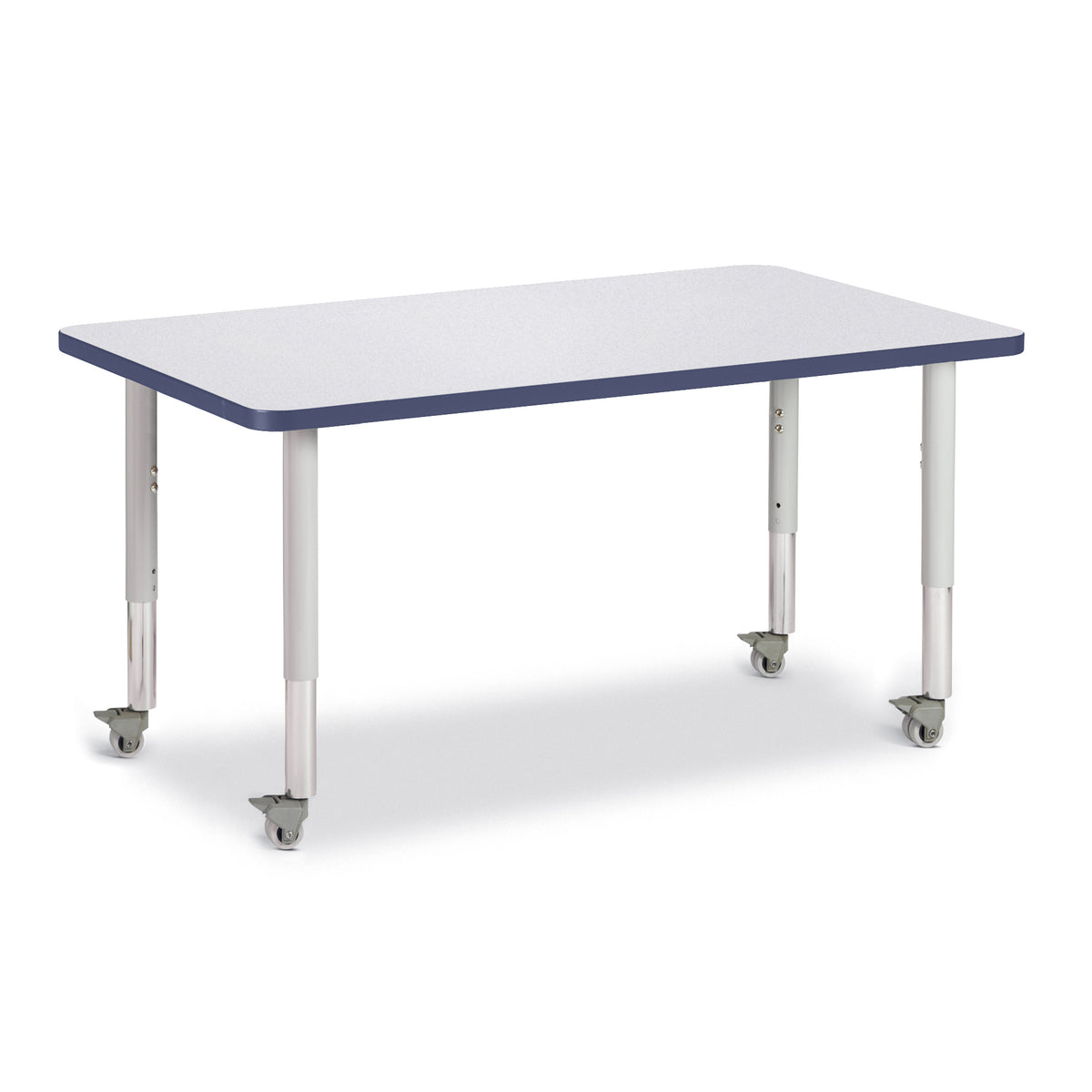 6473JCM112, Berries Rectangle Activity Table - 30" X 48", Mobile - Freckled Gray/Navy/Gray