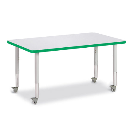 6473JCM119, Berries Rectangle Activity Table - 30" X 48", Mobile - Freckled Gray/Green/Gray