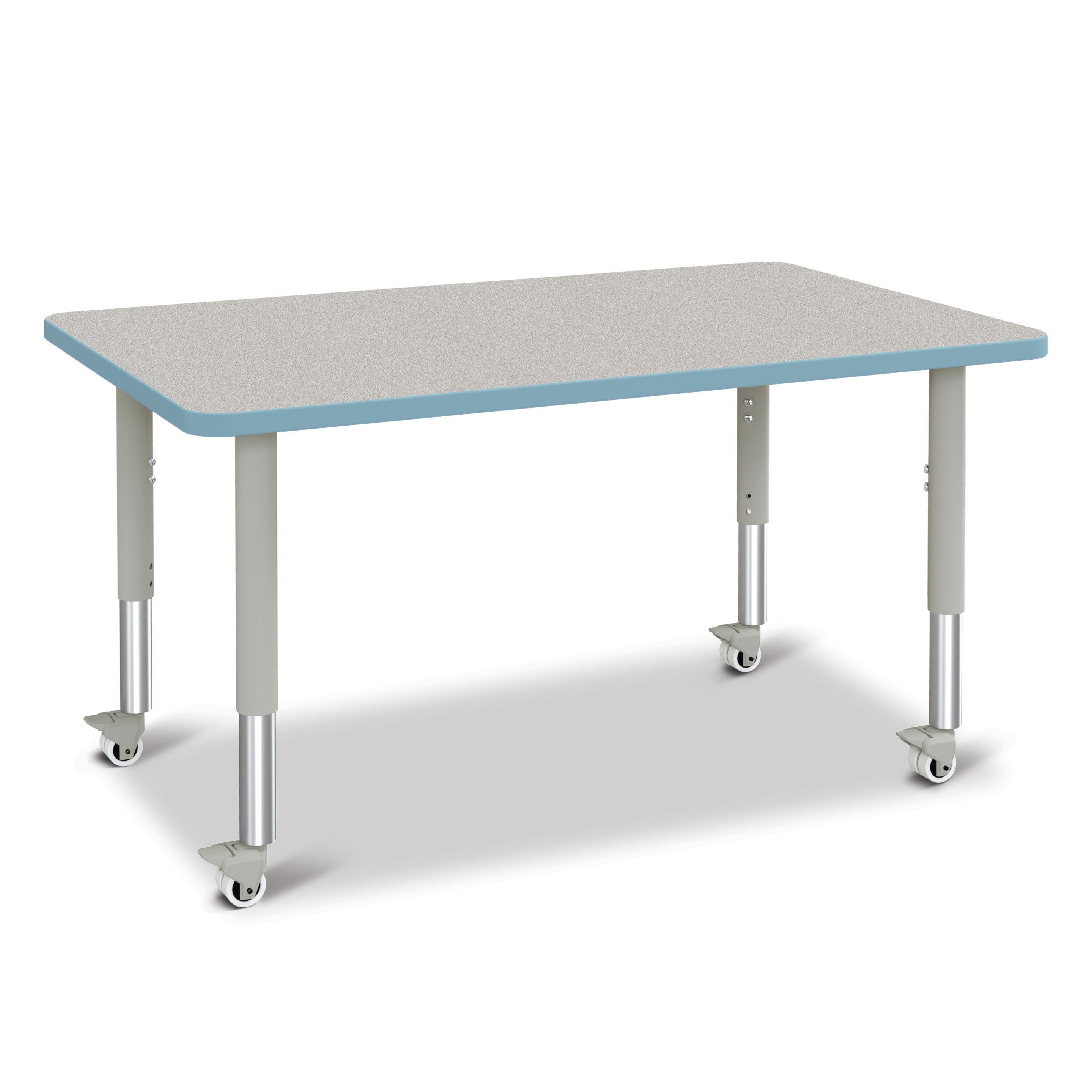 6473JCM131, Berries Rectangle Activity Table - 30" X 48", Mobile - Freckled Gray/Coastal Blue/Gray