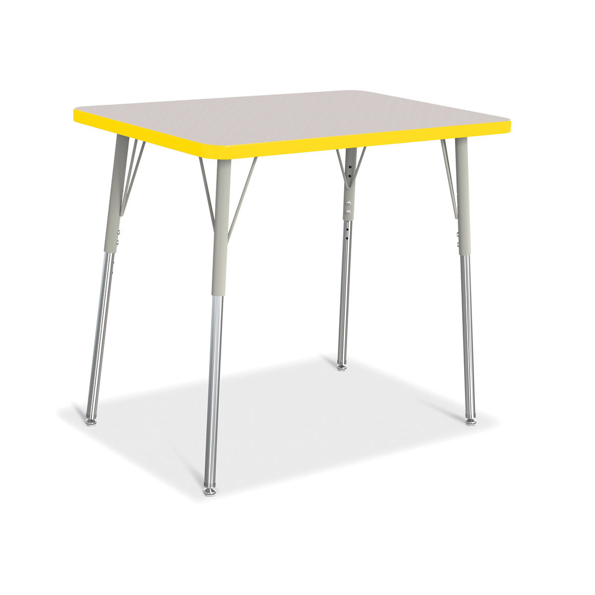 6478JCA007, Berries Rectangle Activity Table - 24" X 36", A-height - Freckled Gray/Yellow/Gray