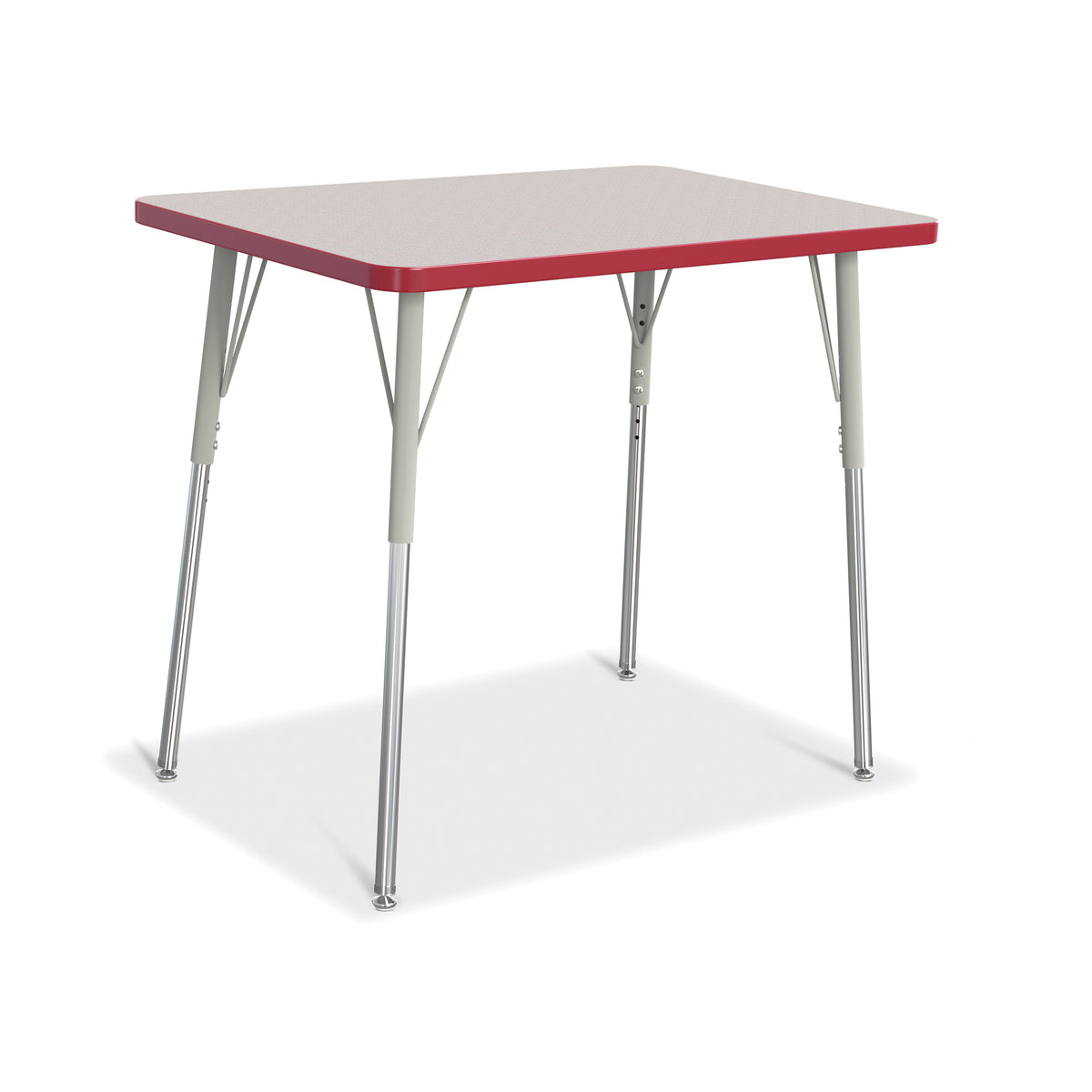 6478JCA008, Berries Rectangle Activity Table - 24" X 36", A-height - Freckled Gray/Red/Gray
