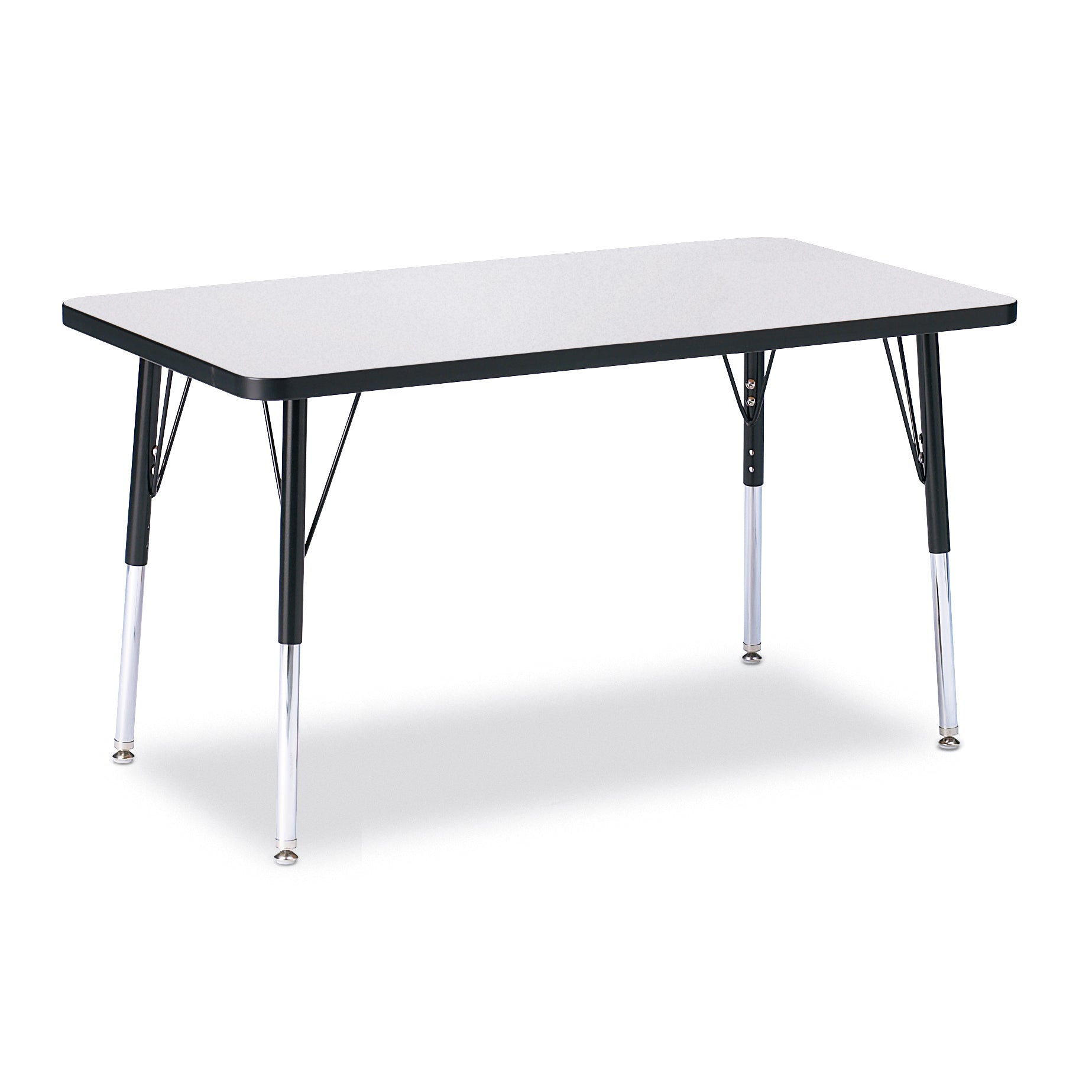 6478JCA180, Berries Rectangle Activity Table - 24" X 36", A-height - Freckled Gray/Black/Black