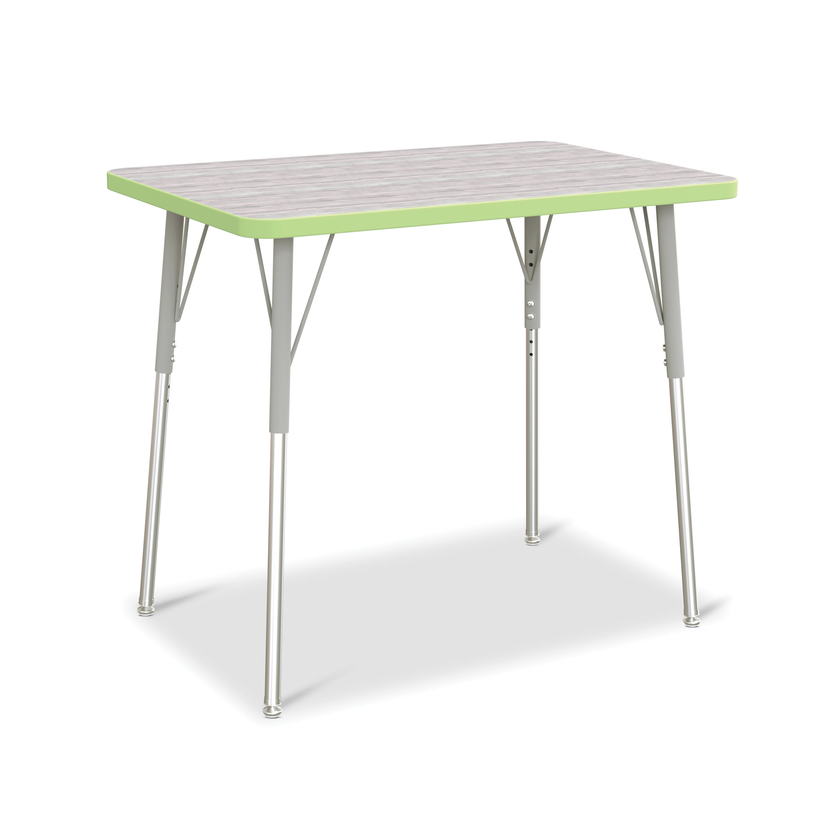 6478JCA451, Berries Rectangle Activity Table - 24" X 36", A-height - Driftwood Gray/Key Lime/Gray