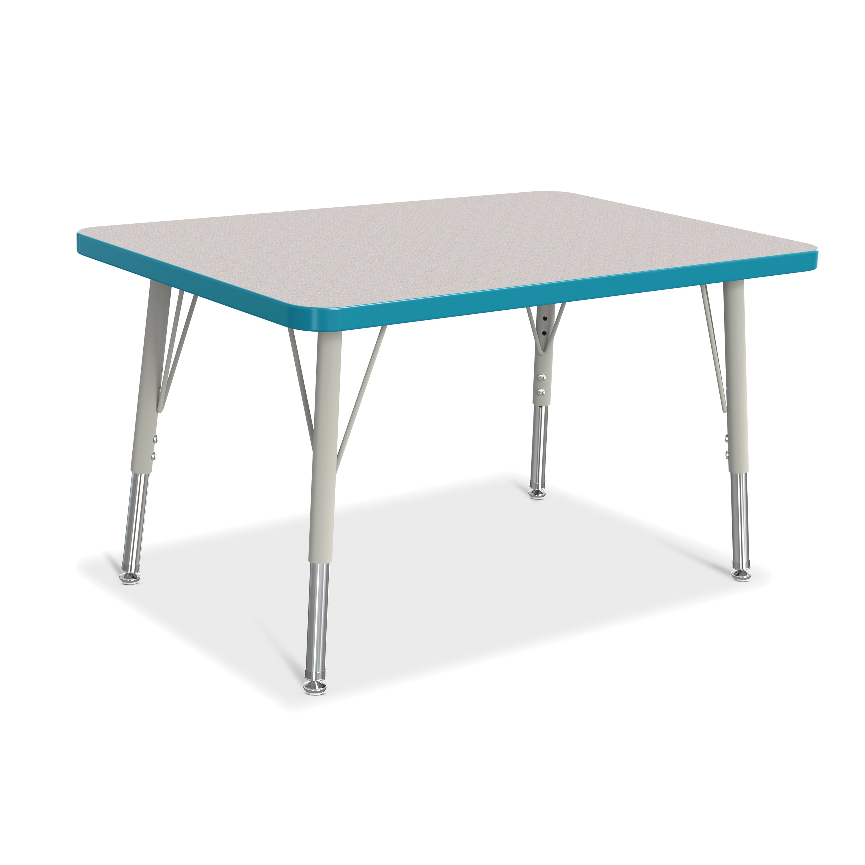 6478JCE005, Berries Rectangle Activity Table - 24" X 36", E-height - Freckled Gray/Teal/Gray
