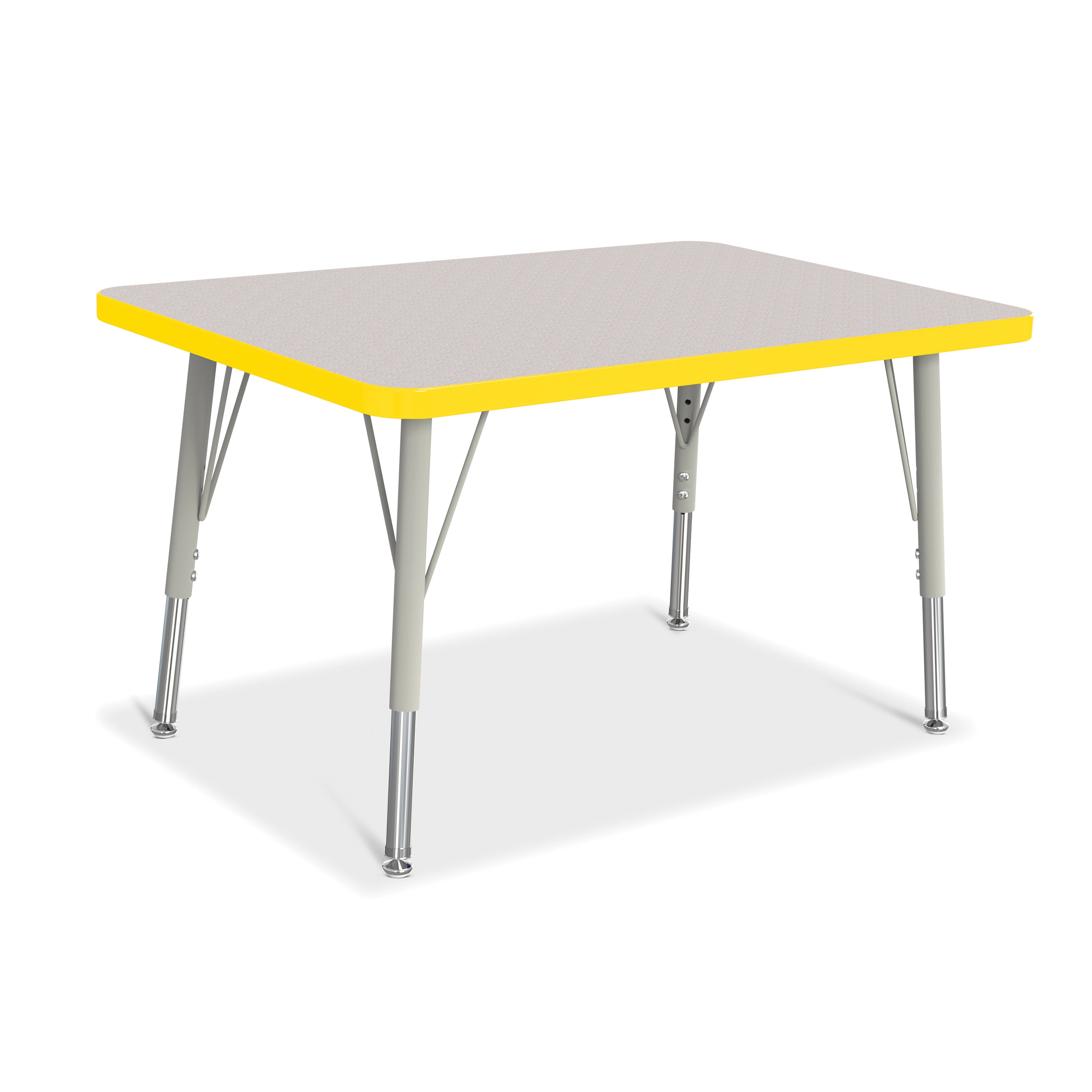 6478JCE007, Berries Rectangle Activity Table - 24" X 36", E-height - Freckled Gray/Yellow/Gray
