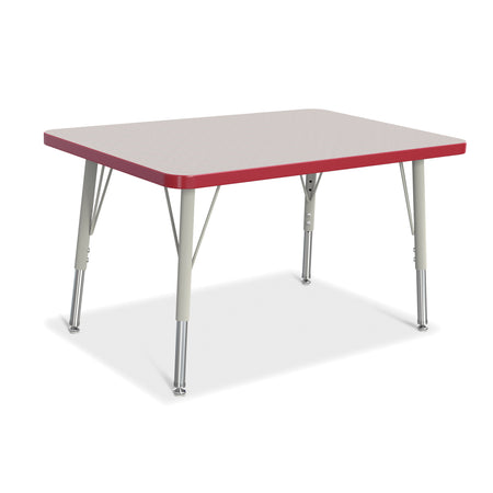6478JCE008, Berries Rectangle Activity Table - 24" X 36", E-height - Freckled Gray/Red/Gray