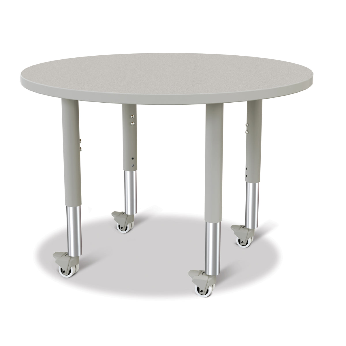 6488JCM000, Berries Round Activity Table - 36" Diameter, Mobile - Freckled Gray/Gray/Gray