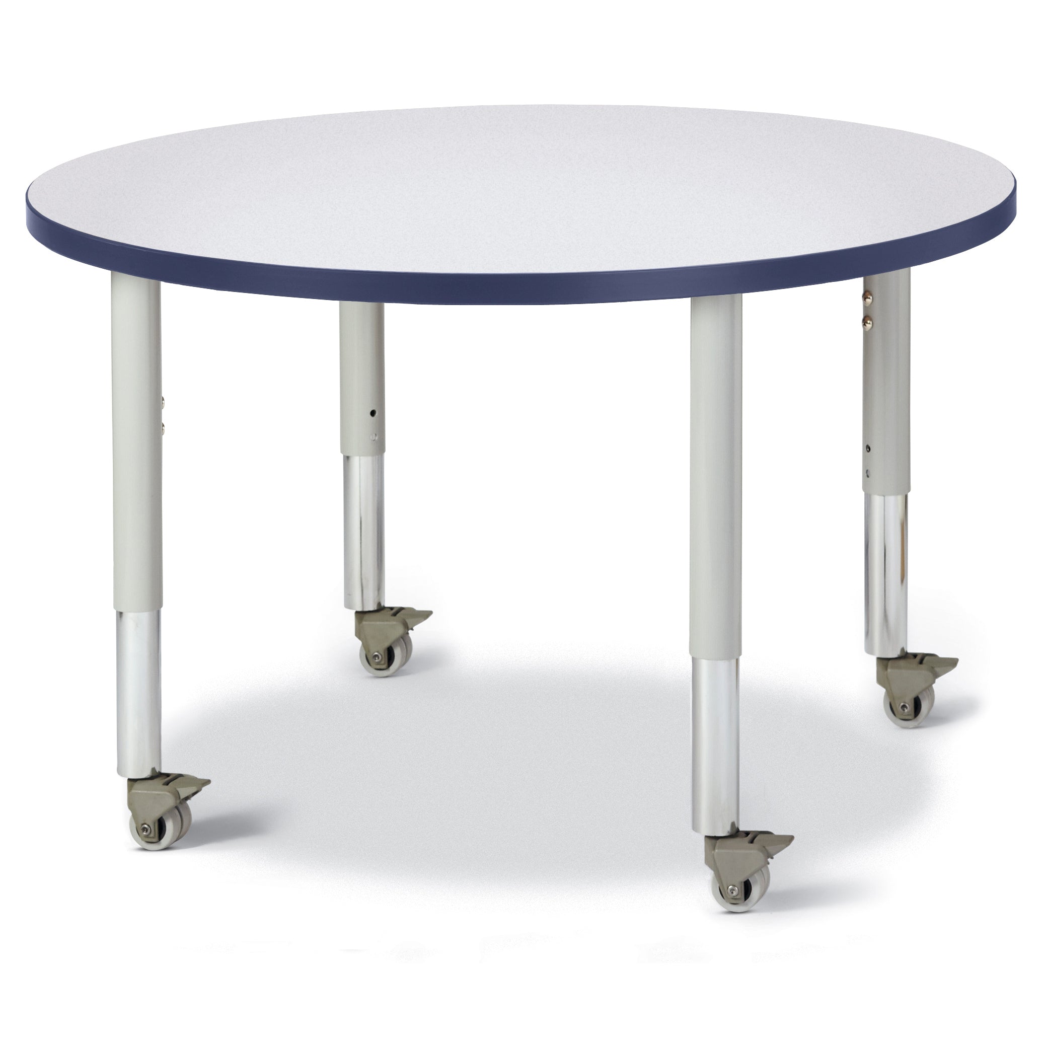 6488JCM112, Berries Round Activity Table - 36" Diameter, Mobile - Freckled Gray/Navy/Gray