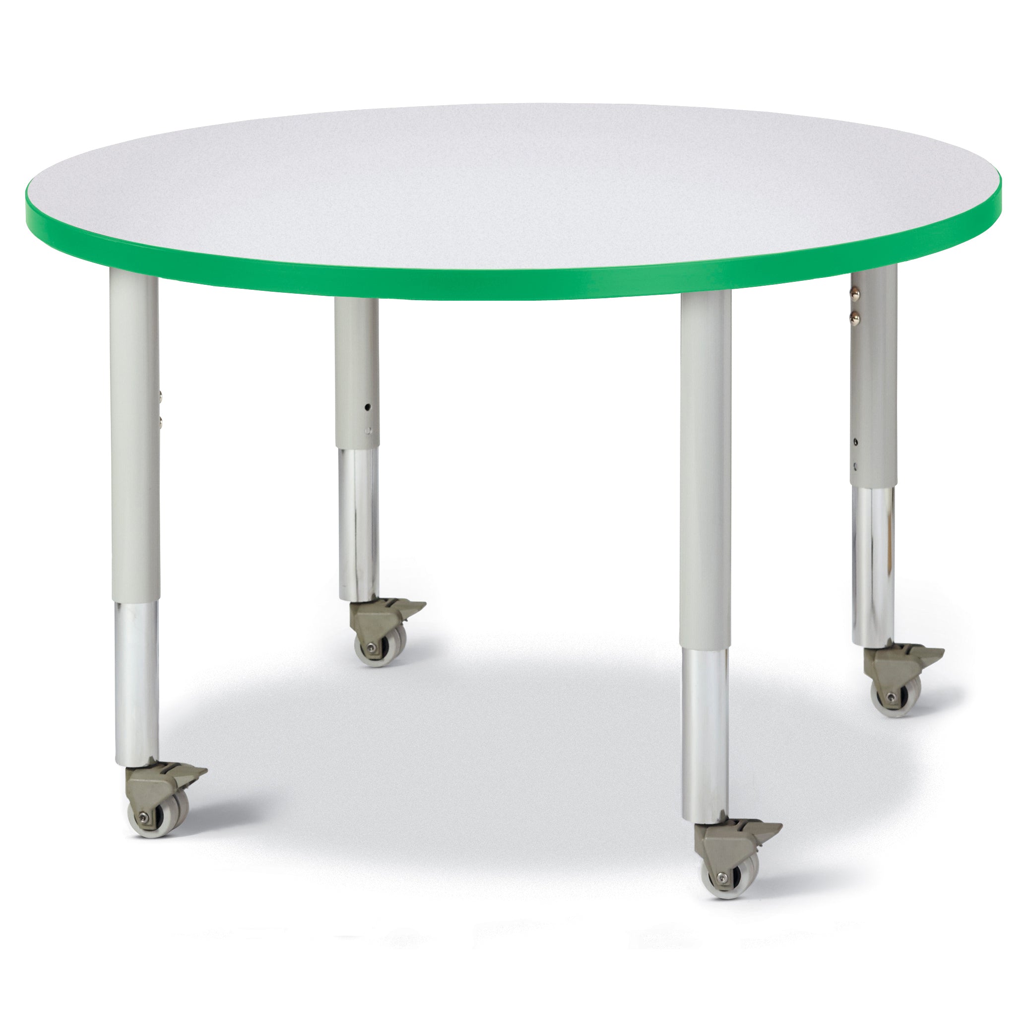 6488JCM119, Berries Round Activity Table - 36" Diameter, Mobile - Freckled Gray/Green/Gray