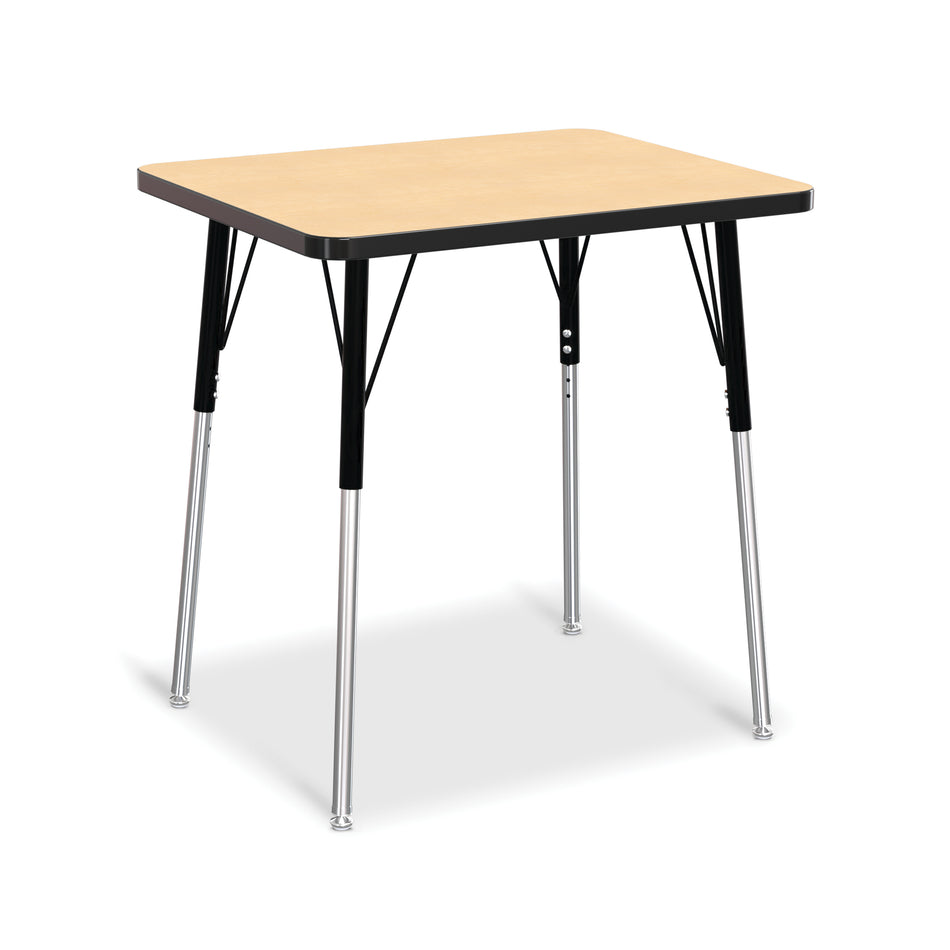 6570JCA011, Berries Rectangle Student Desk -  24" X 30", A-height - Maple/Black/Black