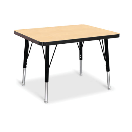 6570JCE011, Berries Rectangle Student Desk -  24" X 30", E-height - Maple/Black/Black
