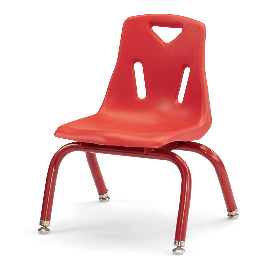8120JC6008, Berries Stacking Chairs with Powder-Coated Legs - 10" Ht - Set of 6 - Red