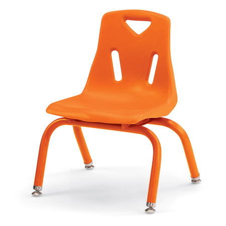 8120JC1114, Berries Stacking Chair with Powder-Coated Legs - 10" Ht - Orange