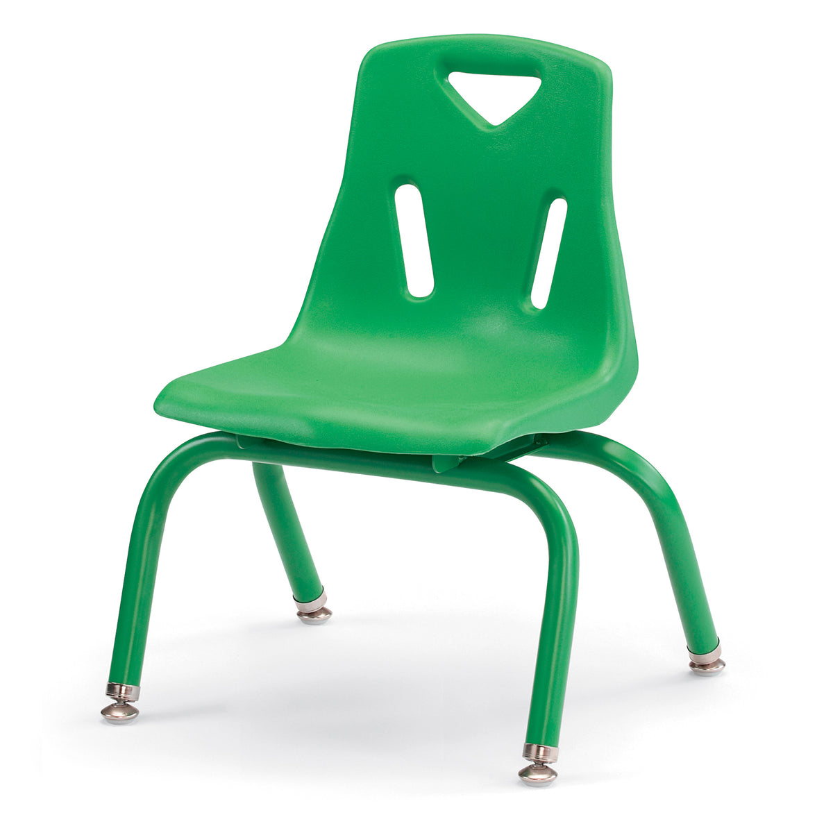8120JC1119, Berries Stacking Chair with Powder-Coated Legs - 10" Ht - Green