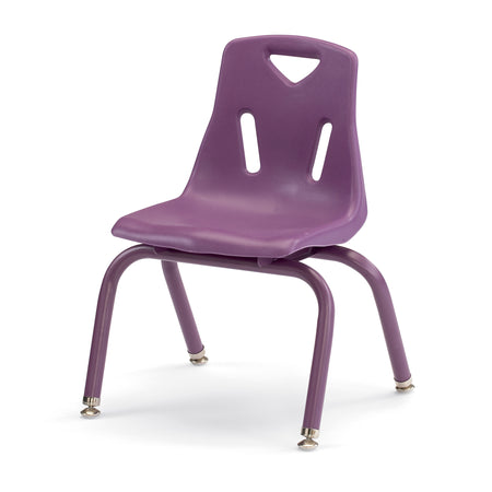 8122JC6004, Berries Stacking Chairs with Powder-Coated Legs - 12" Ht - Set of 6 - Purple