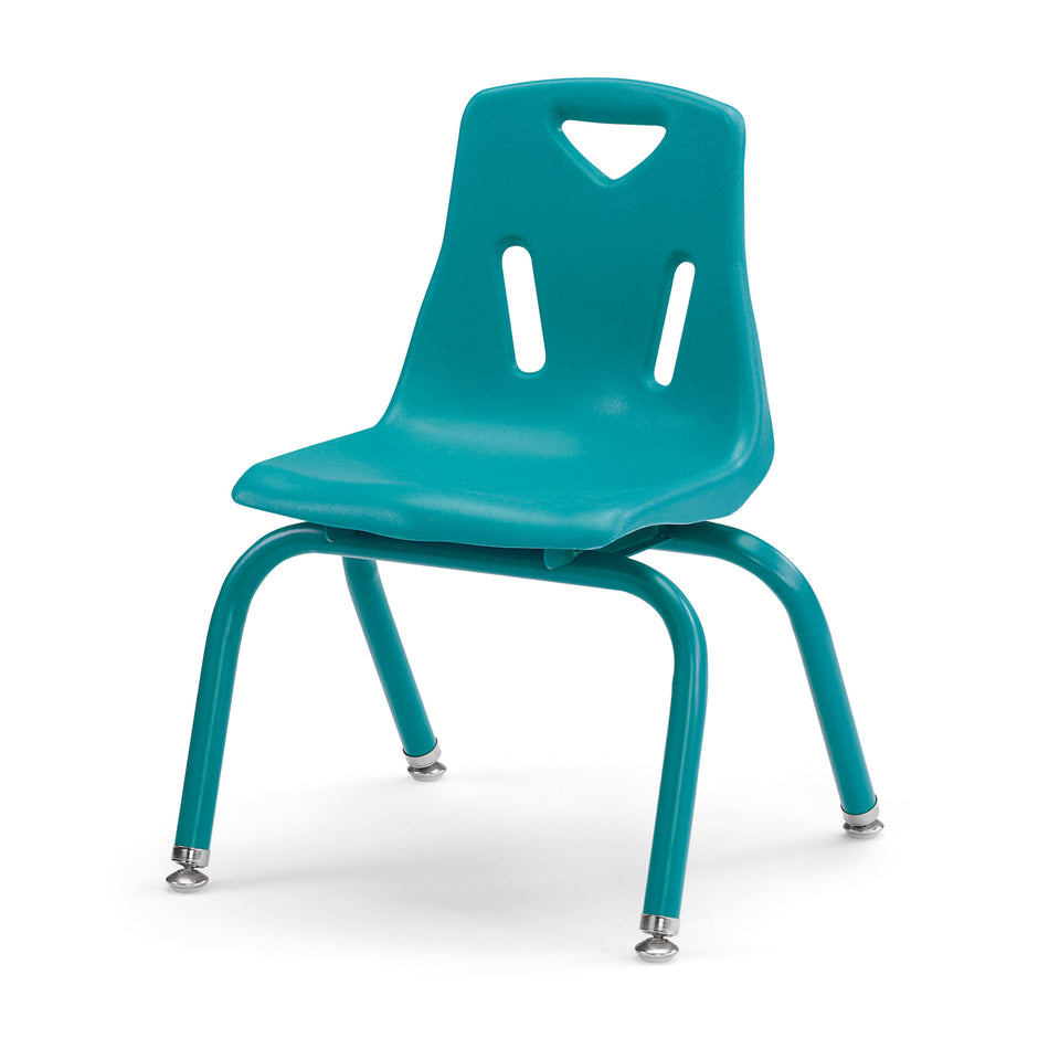 8122JC6005, Berries Stacking Chairs with Powder-Coated Legs - 12" Ht - Set of 6 - Teal