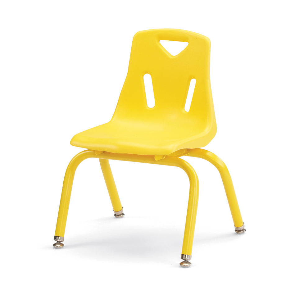 8122JC1007, Berries Stacking Chair with Powder-Coated Legs - 12" Ht - Yellow