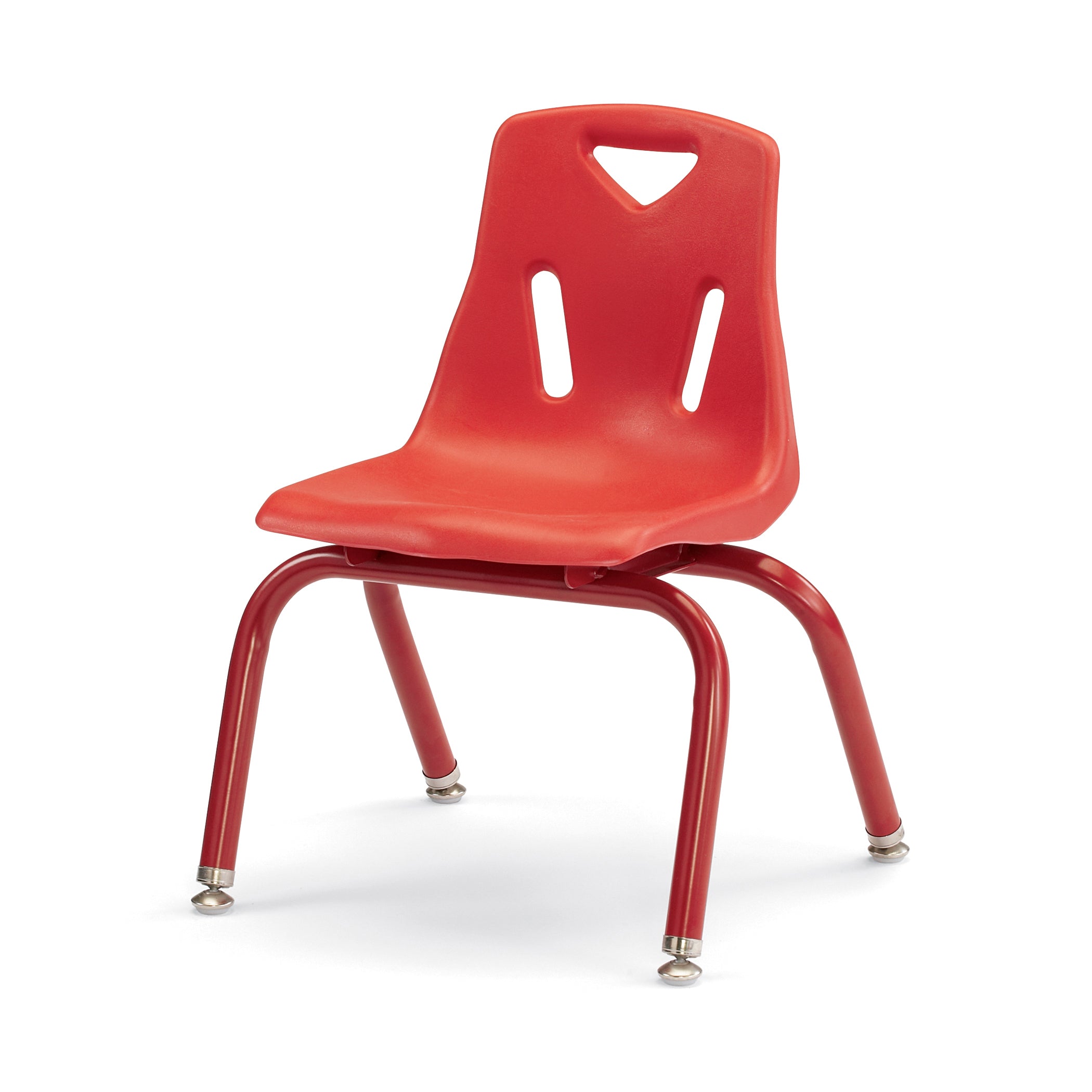 8122JC6008, Berries Stacking Chairs with Powder-Coated Legs - 12" Ht - Set of 6 - Red