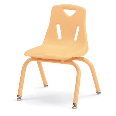 8122JC6251, Berries Stacking Chairs with Powder-Coated Legs - 12" Ht - Set of 6 - Camel