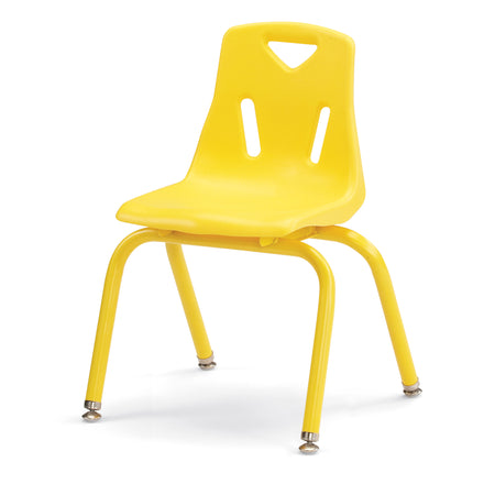 8124JC1007, Berries Stacking Chair with Powder-Coated Legs - 14" Ht - Yellow