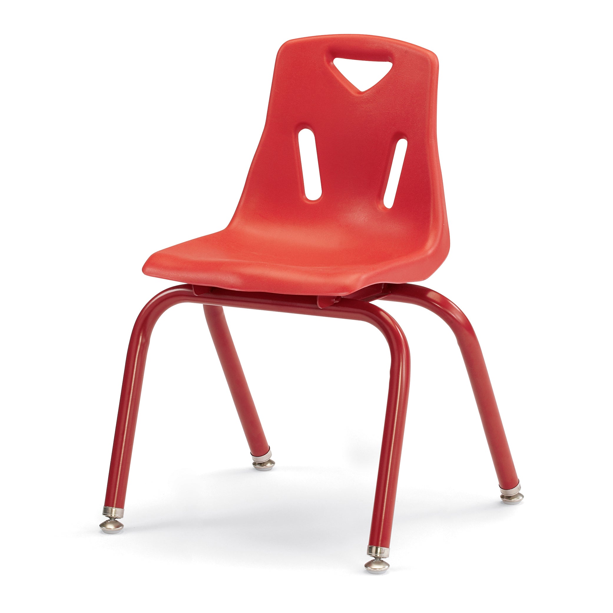 8124JC1008, Berries Stacking Chair with Powder-Coated Legs - 14" Ht - Red