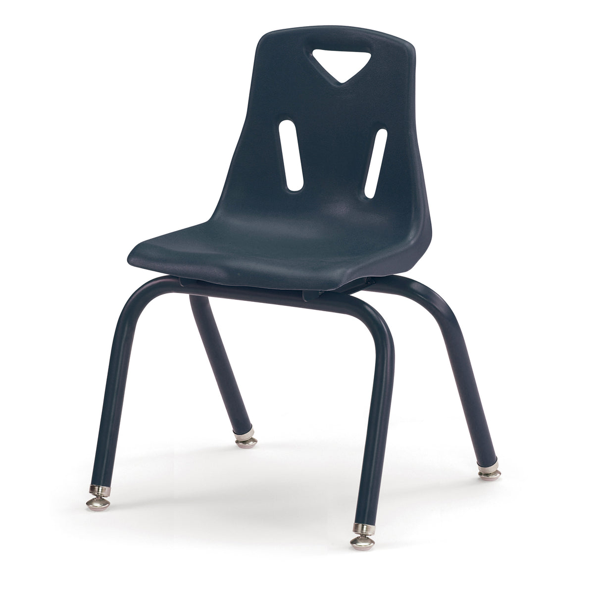 8124JC1112, Berries Stacking Chair with Powder-Coated Legs - 14" Ht - Navy
