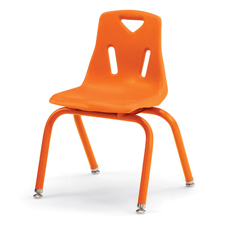 8124JC1114, Berries Stacking Chair with Powder-Coated Legs - 14" Ht - Orange