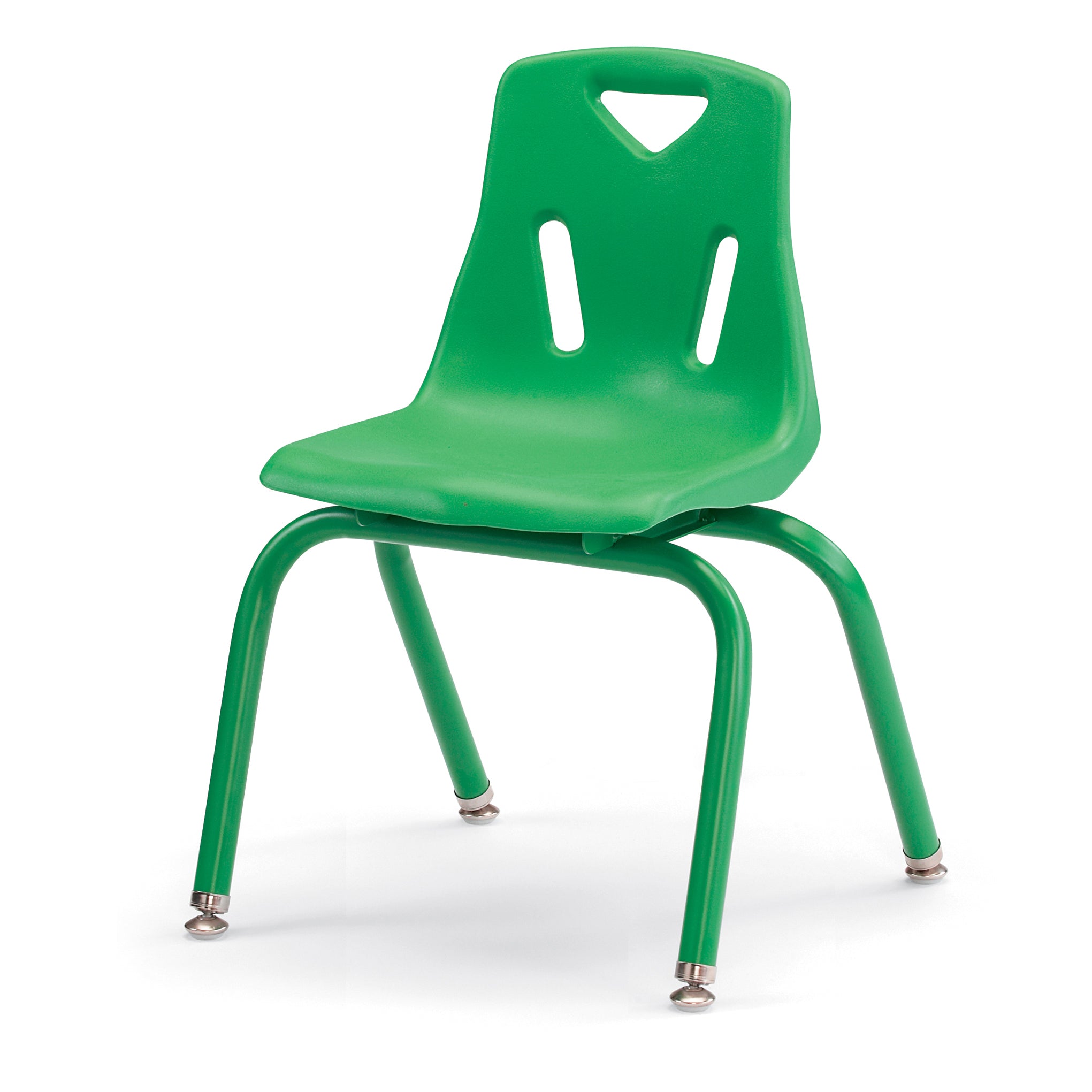 8124JC1119, Berries Stacking Chair with Powder-Coated Legs - 14" Ht - Green
