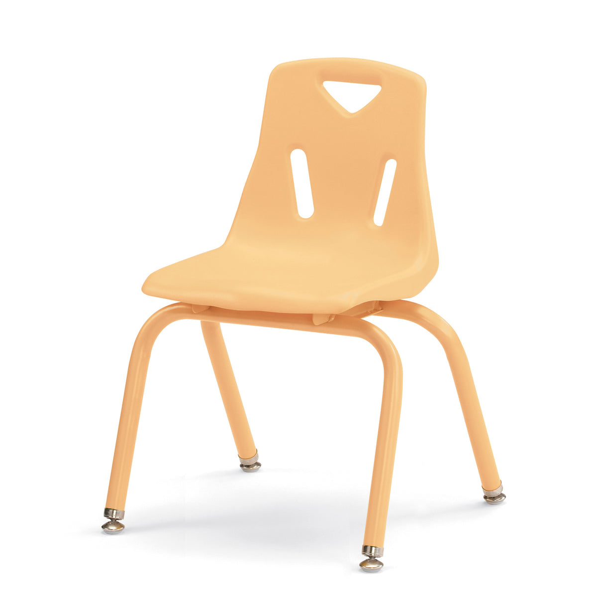 8124JC1251, Berries Stacking Chair with Powder-Coated Legs - 14" Ht - Camel